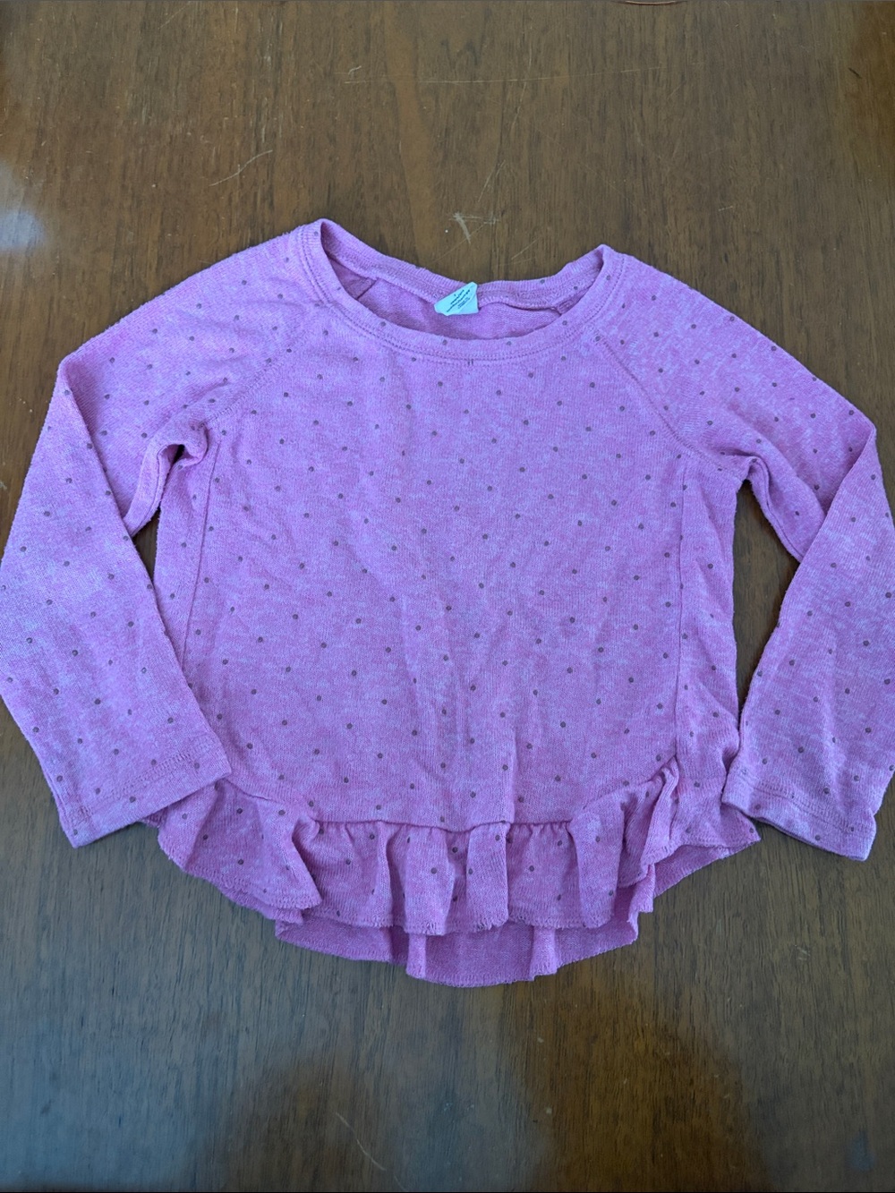 🍊5/$25 GAP Pink Long-Sleeve Ruffle Hem Long Sleeve size 2T
